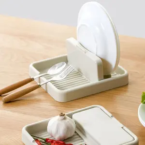 Foldable Kitchen Lid Holder Countertop Spatula Shovel Rack Pot Cover Storage Organizer