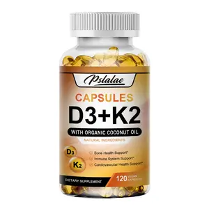 Pslalae - Vitamin D3 + K2 Complex Supplement - Supports Bone Health, Immune System Support - 120 Capsules