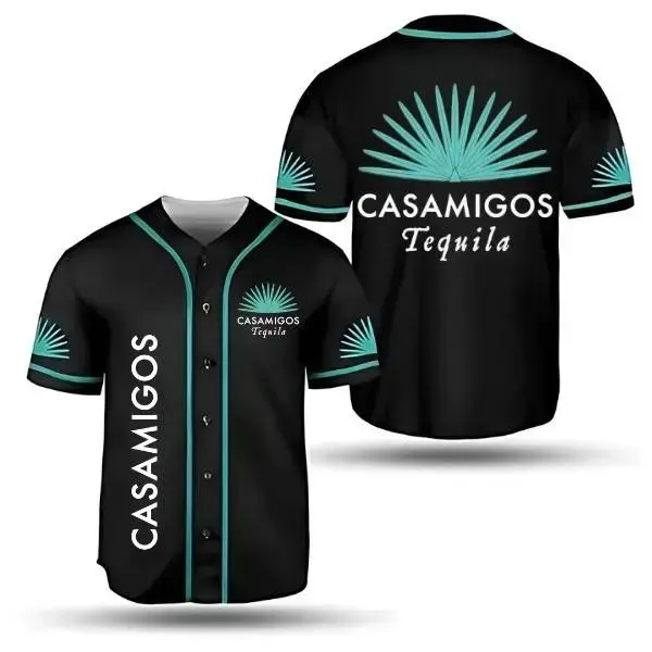 Casamig0s Tequila Black Baseball Jersey, For Men and Women shirt, Short Sleeve Baseball Jersey