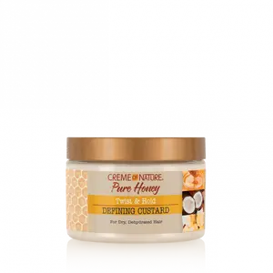 Creme of Nature Pure Honey Twist & Hold Defining Custard, Shea & Coconut Haircare Product, 11.5 oz - Fights Frizz for Smooth Hair