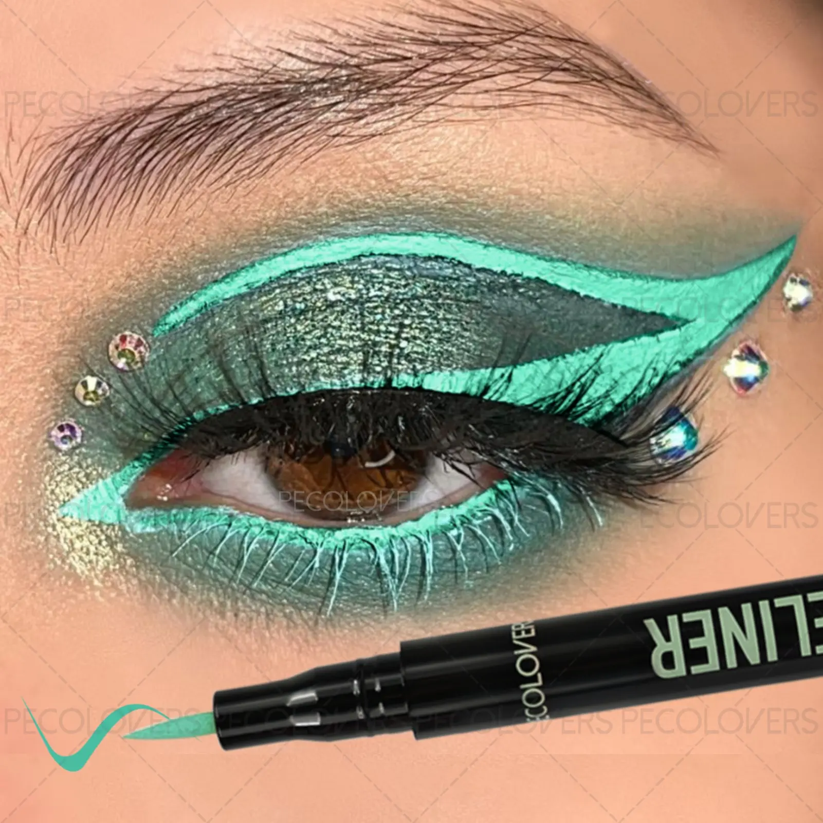 1PC Smooth Liquid Eyeliner Pen - Quick Dry, Waterproof & Sweatproof, Smudge-Proof Long-Lasting Makeup for Beginners, Eye Makeup in Blue, White, Black, Purple, Red, Green, Matte Finish Liner