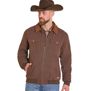 Men’s Panhandle Slim Powder River Bomber Washed Canvas Jacket