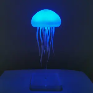 Jellyfish Lamp with Moving Tentacles, Colorful Ambient Light Sound Control Floating Dynamic Decorative Nightlight for Kids Holiday Gift Ambient Lighting Multifunctional Atmosphere Lighting