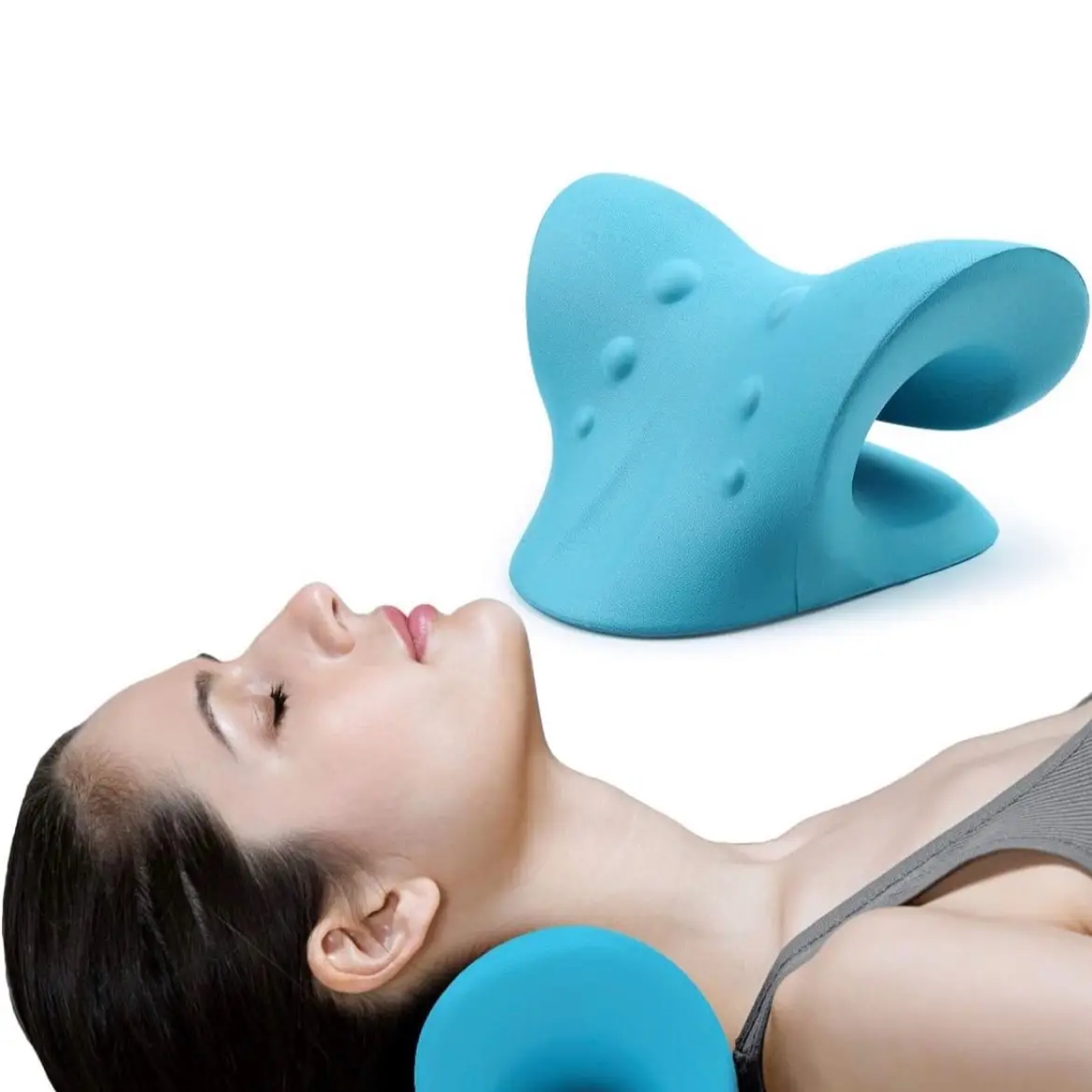 Neck and Shoulder Relaxer, Cervical Traction Device for Temporomandibular Joint Pain Relief and Cervical Spine Alignment, Chiropractic Pillow, Neck Stretcher