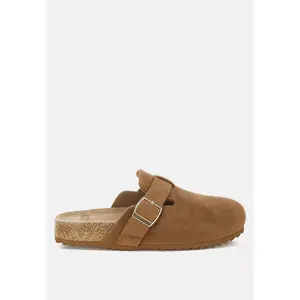Rag & Co Womens Ratiha Buckle Accent Slip-On Footbed Mules 10