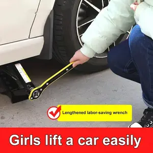 1pc Bidirectional Ratchet Wrench, Cross Wrench with 360° Rotating Knob, Rust-Resistant Long Handle Automotive Car Tire Tool, Suv Vehicle Repair