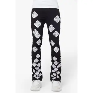 Guapi Ghost Icon Stacked Jeans (Black/White)