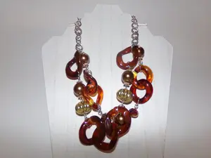 Brown Bib Choker Necklace