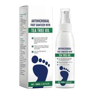Portable 100ml Foot Care Spray Antimicrobial Tea Tree Oil Formula Stop Foot Odor Kill Fungus For Daily Foot Cleansing