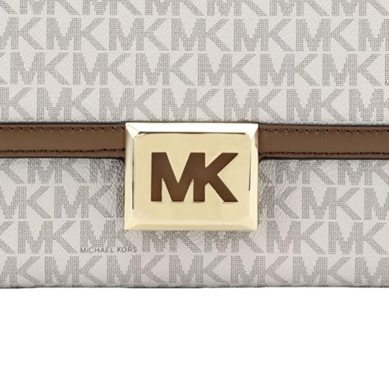 MK Sonia Chain Flap Bag in Vanilla Acorn  The Perfect Neutral Crossbody for Your OOTD | Michael Kors Medium Flap Shoulder Bag