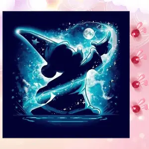 5D DIY Full Drill Round Diamond Painting - Diamond Art Kit Magic Mickey Mosaic, Canvas - DIY Decorative Painting, Home Wall Decor, Suitable for Halloween, Christmas, Birthday, and Anniversary Gifts, Diamond Painting Kits