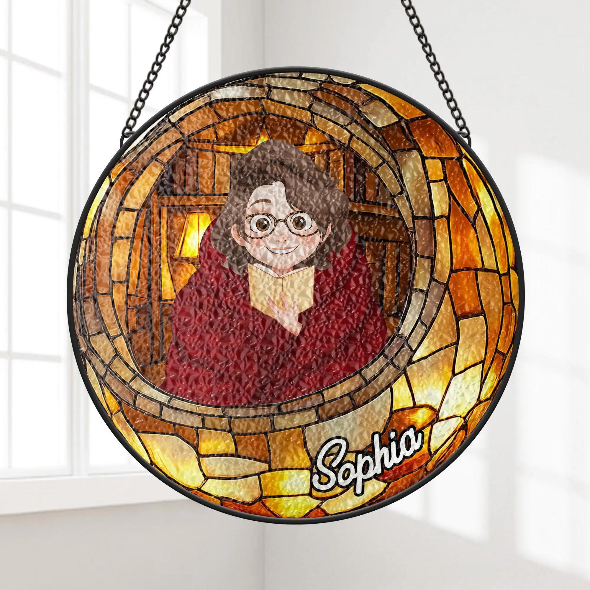 [Made in US] Personalised Stained Glass Suncatchers for Book Lovers