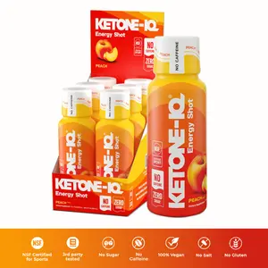 Ketone-IQ No Caffeine Energy Shot | Peach Clean Fuel Drink