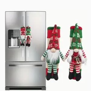 Christmas Refrigerator Handle Covers Set of 2, Festive Kitchen Appliance Decorations, Microwave Door Handles Protector Accessories