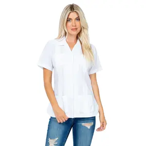 Women’s Short Sleeve 4-Pocket Guayabera Shirt