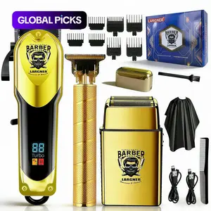 Professional Cordless Electric Hair Clipper Set, 1 Set LCD Display Electric Hair Trimmer and Accessories, Hair Trimmer for Barbershop and Home Use, Hair Clippers