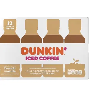 Dunkin Donuts Iced Coffee, French Vanilla, 13.7 Fluid Ounce (Pack of 12)