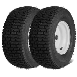VEVOR Lawn Mower Tires with Rim, 16x6.5-8" Tubeless Tractor Tires, 2-Pack Tire and Wheel Assembly, Turf Pneumatic Tires, 3" Offset Hub, 3/4" Bushing Size, 16 PCS Adapters for Riding Mower Lawn Tracto
