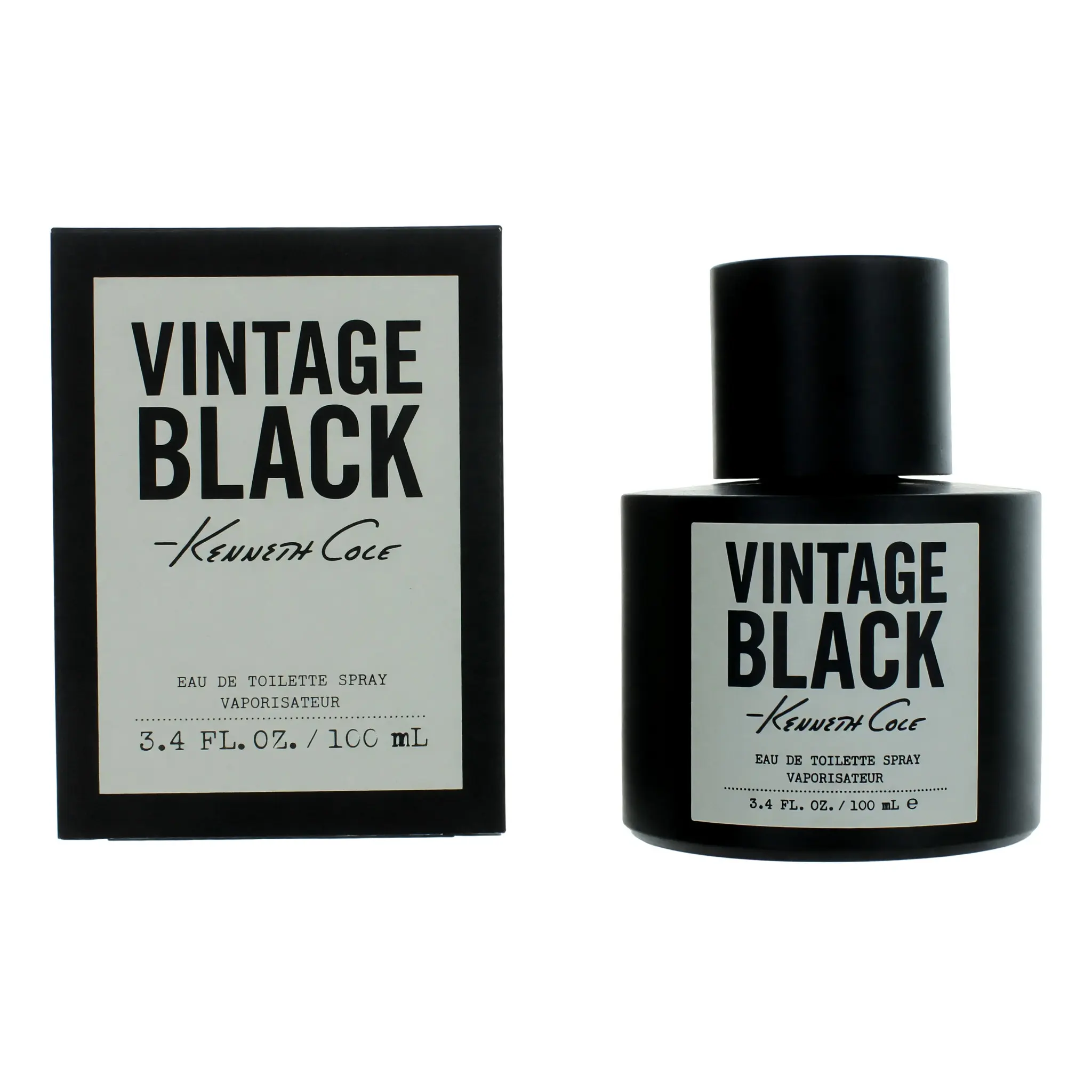 Vintage Black by Kenneth Cole, 3.4 oz EDT Spray for Men Eau De Toilette, Fragrance Cologne, Daily Wear, Citrus Blend, Icy Accords, Grapefruit Base, Lavender, Wood, Fresh, Smelling Good