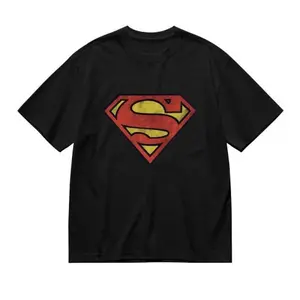 Superman Logo Men's Black Crew Neck T-Shirt Iconic Design Classic Style Versatile Wear Comfortable Fit Casual Wear