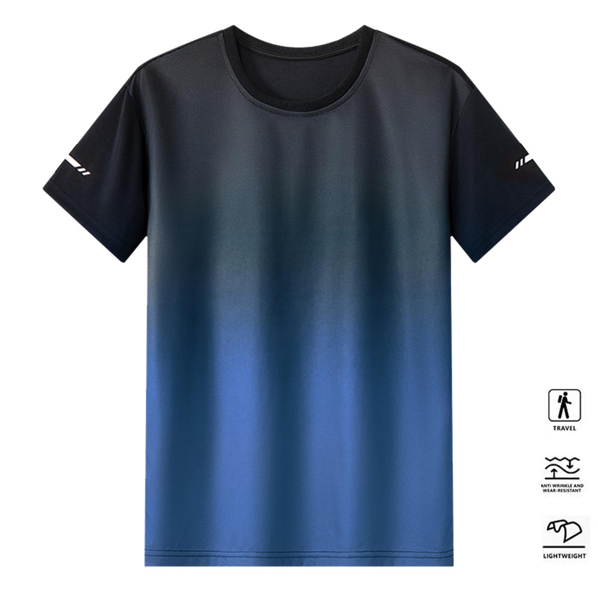 Men’s 6-Piece Fitness Crew Neck T-Shirt Set – Stylish gradient design suitable for everyday wear, casual outings, perfect for gym workouts, running, and outdoor activities