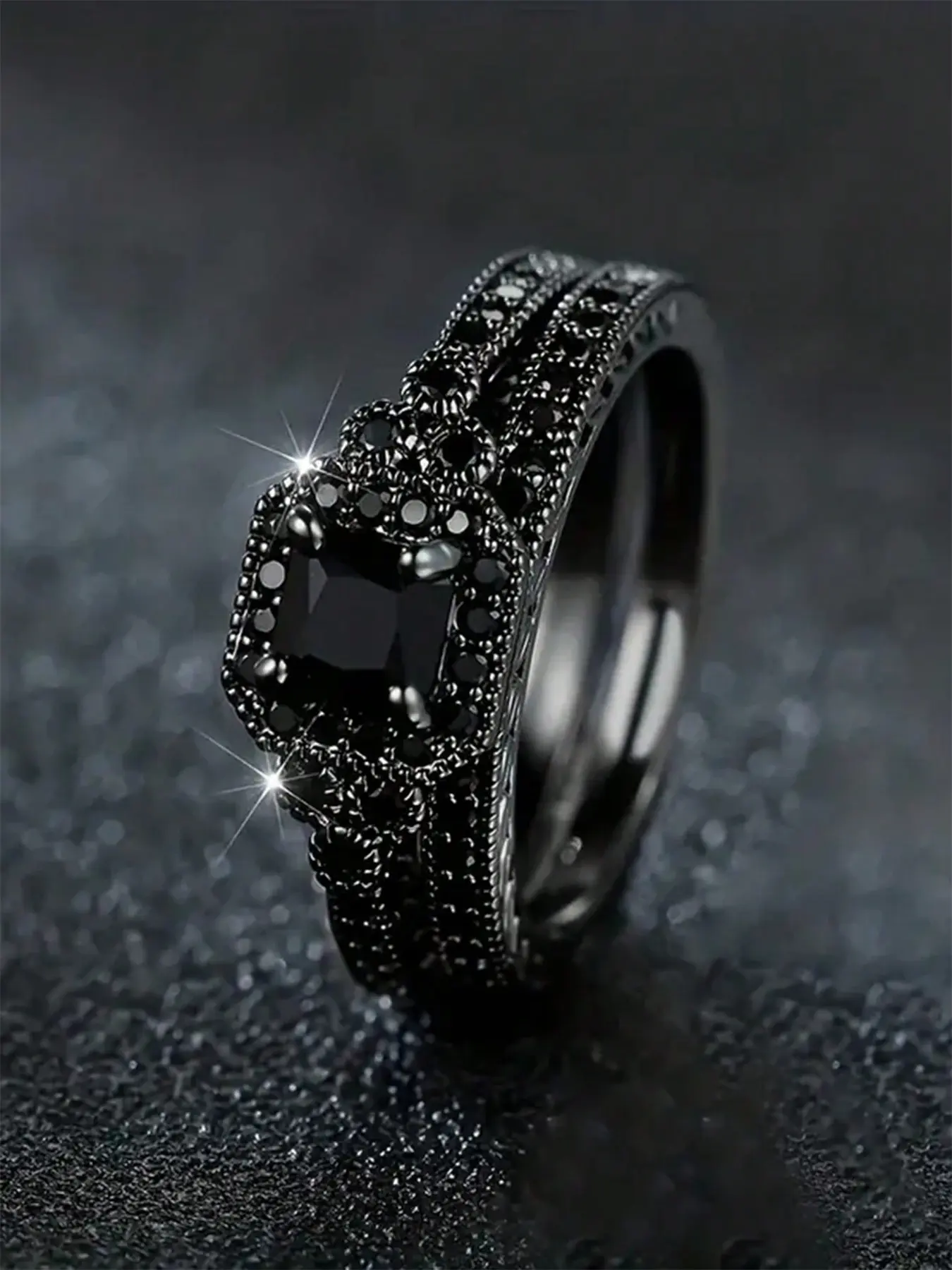 1 PC Glamorous Cubic Zirconia Ring Elegant Engagement Ring For Men Party Accessories Jewelry Gift Elegant Glittering Ring Artificial Zircon Rings