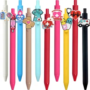 20/30pcs Cute Nurse-Themed Pens with Medical & Heart Patterns. Retractable black ink ballpoint pens, ideal for nurses, medical assistants and students. Perfect gifts for Nurse Week