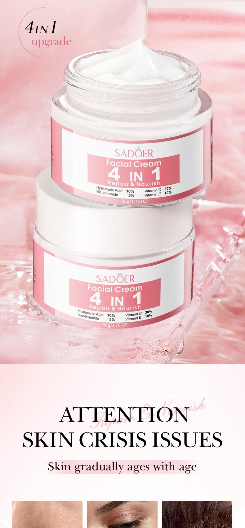 【Buy 2 Get 1 Free】 Firming Moisturizing Face Cream - Lifting,Tightening, Anti-Wrinkle, Repairing, Hydrating &Enhancing Skin Radiance 4-in-1, Suitable for Daily Skincare