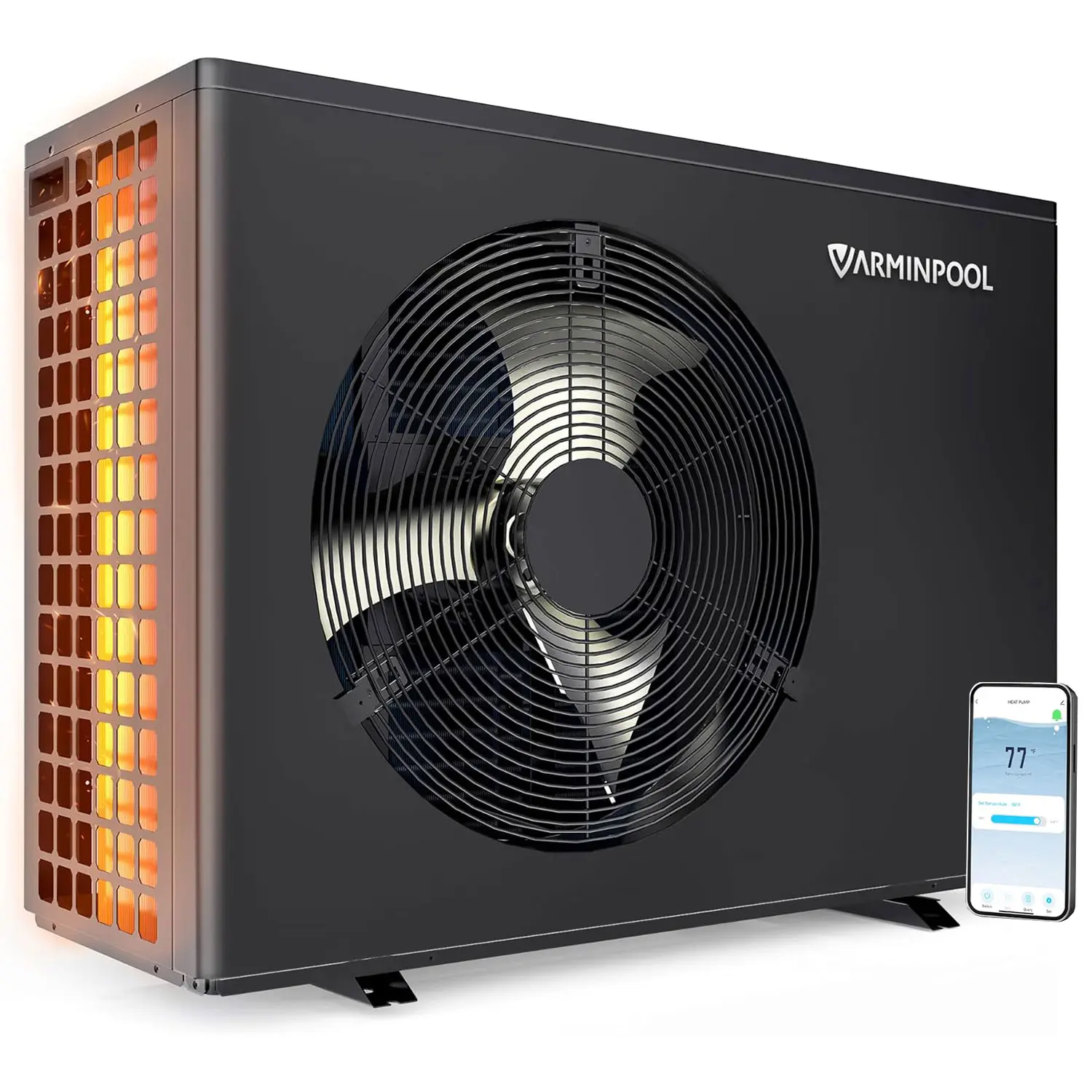 240V 40,000 BTU Electric Pool Heat Pump with Dual Heating, WiFi Control, Scheduling, & Heating-Cooling Capability for 13,000 Gal Above Ground & Inground Pools
