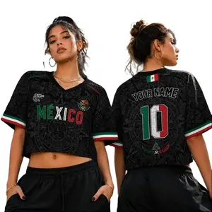Custom Mexico Soccer Crop Top Jersey, Personalized Soccer Jersey Crop Tee, Mexico Jersey, Bachelorette Outfit, Festival Shirt, Football Fan