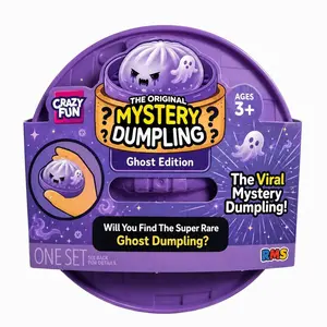 Mystery Dumpling Squishy Toy Ghost Edition, Halloween Blind Box Squeeze Stress Relief Toy with Mini Steamer, Cute Kawaii Bao Bun Fidget Sensory Toy for Kids 3+, Rare Ghost Hidden Collectible Toy, Party Gift, Halloween gift
