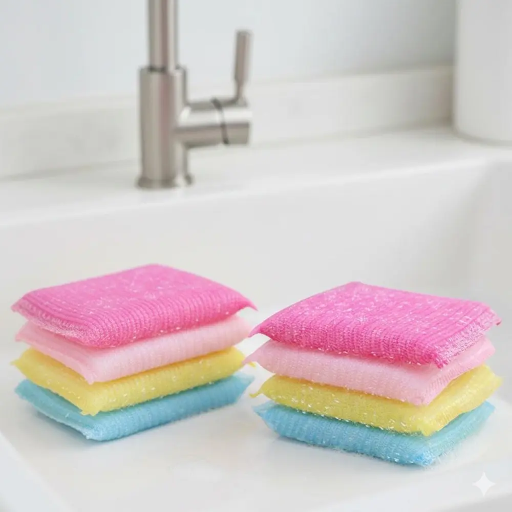Reusable Dish Sponge Set | Ultra-Absorbent & Anti-Mold Scrubber for Kitchen Sink, Countertop, Stove | Eco-Friendly, No-Residue Cleaning Pads, Quick-Dry & Antibacterial