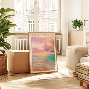 Daylight Lover Album Lyric Poster - Wall Art Merch Print, Dorm Room Décor, Bedroom Art, Music Fan Gift, Aesthetic Poster, Lyric Print, beach