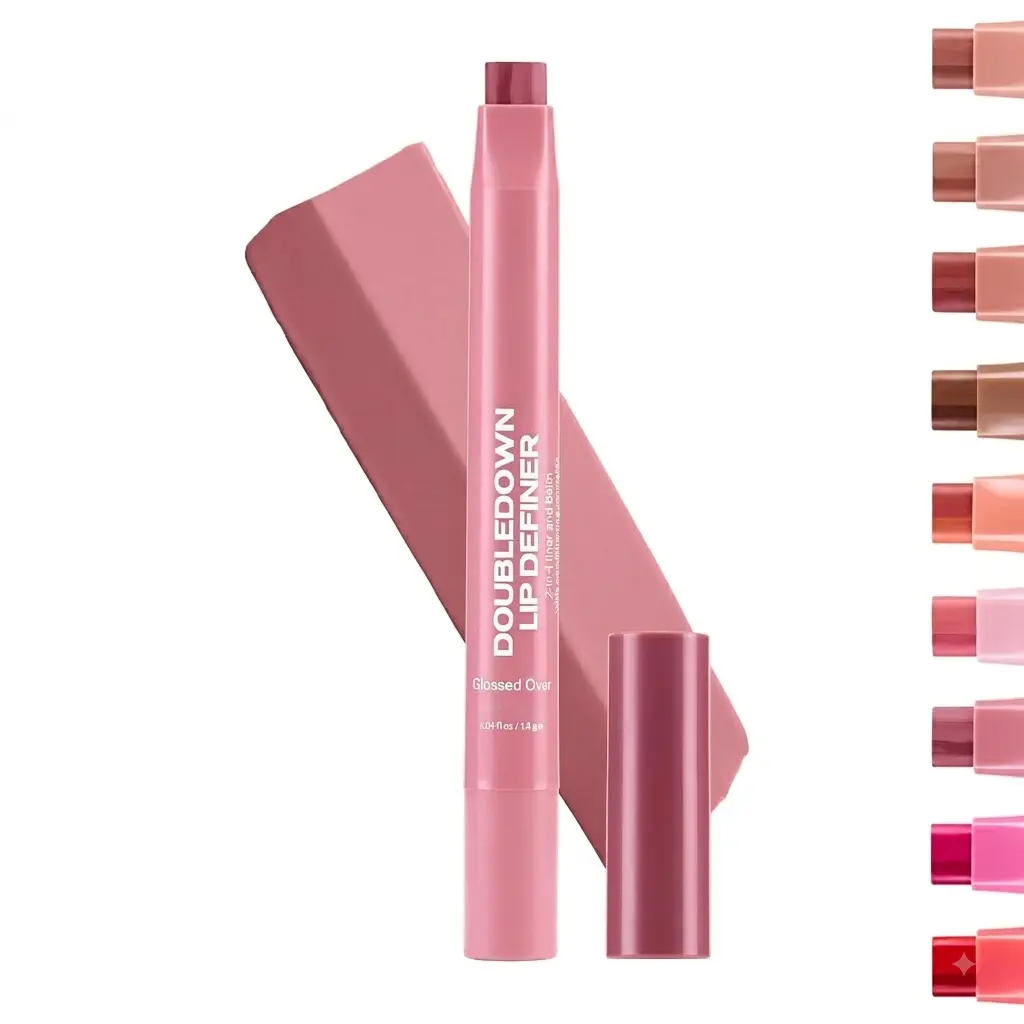 DoubleDown Lip Definer, 2-in-1 Liner & Balm, Buildable, Glossed Over | Dual-color bullet lines & fills in one swipe, nourishing avocado & rosehip oils, vitamin E, creamy satin finish