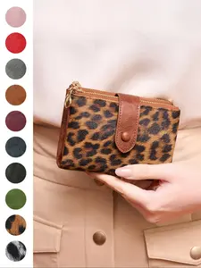 Women's RFID Blocking Bi Fold Wallet with Dual Zippers, Large Capacity Card Holder with Coin Pouch, Cash Clip & ID Window, Casual Fashion Purse, Ideal Gift for Christmas & Valentine's Day