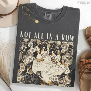 Comfort Colors Ducks Not in a Row Pigment Dyed Shirt, Funny Vintage Retro Animal Tee, Whimsical Homesteading Mama Duck Graphic, Cozy Cottagecore Gift for Mom