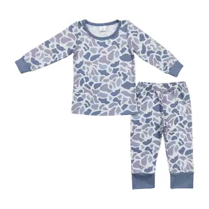 BLP0707-- Kids Clothes Camo Long Sleeve Pajama Set – Cozy & Stylish for Kids