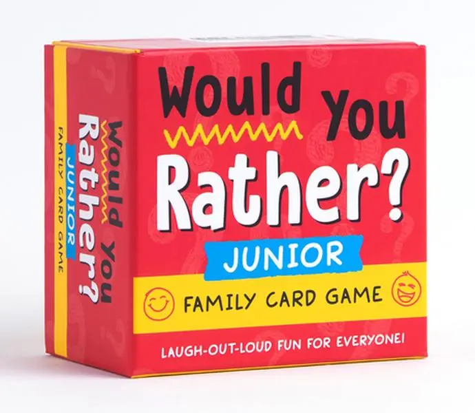 Would You Rather? Junior Edition Family Card Game - English, 200 Funny Questions, Compact Size (3.9" H x 4.1" L x 2.8" W), Safe for Z Kids, Ideal for Birthdays - Zeitgeist Cards