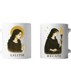 Lilith or Hecate Mug – 11oz Witch Goddess Cup – Mystical Feminine Art – Dark Feminine Energy – Spiritual Gift for Witches