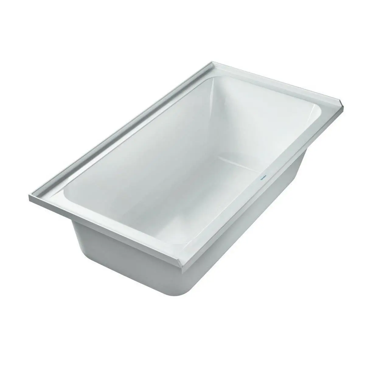 Duravit D-Code Rectangle Drop-In Alcove Bathtub - 60" x 32", Left Drain, White Acrylic, 77.8 lbs, Easy to Clean, Soak Bath, Installs in a Drop-In Configuration, Maintains Heat Longer