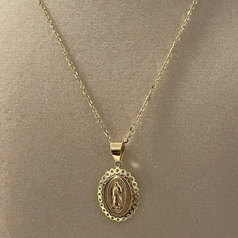 14k gold 20" chain with Virgin Guadalupe pendant