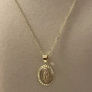 14k gold 20" chain with Virgin Guadalupe pendant