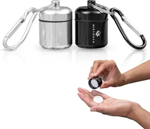 GlucoPod - Portable KeyChain Mini Glucose Tablet Container for Pocket Purse Travel Bags - 2pk