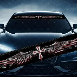 Blood Cross Wings Car Windshield Sticker, Decorative Vinyl Decal, Scratch Cover Waterproof UV Protection, Fits All Cars, Sticker For Cars, Car Stickers