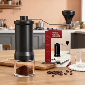 Premium Manual Coffee Grinder - Quiet, Consistent Grind | Fresh Coffee Anywhere (Home/Office/Camping)