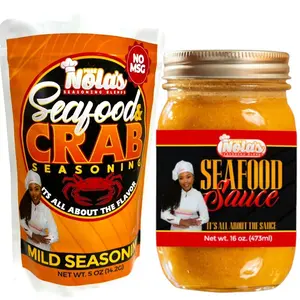 Miss Nola's Seafood & Crab Seasoning Mild Flavor 5 oz Bag - No MSG, Ideal for Seafood Dishes, Dip, Sambal Spice Powder Chile Powder, Gluten Free Herbal, Chicken, Fish, Marinade
