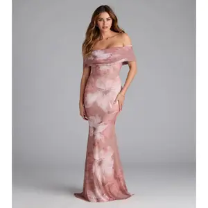 Mikayla Off-Shoulder Mermaid Floral Formal Dress