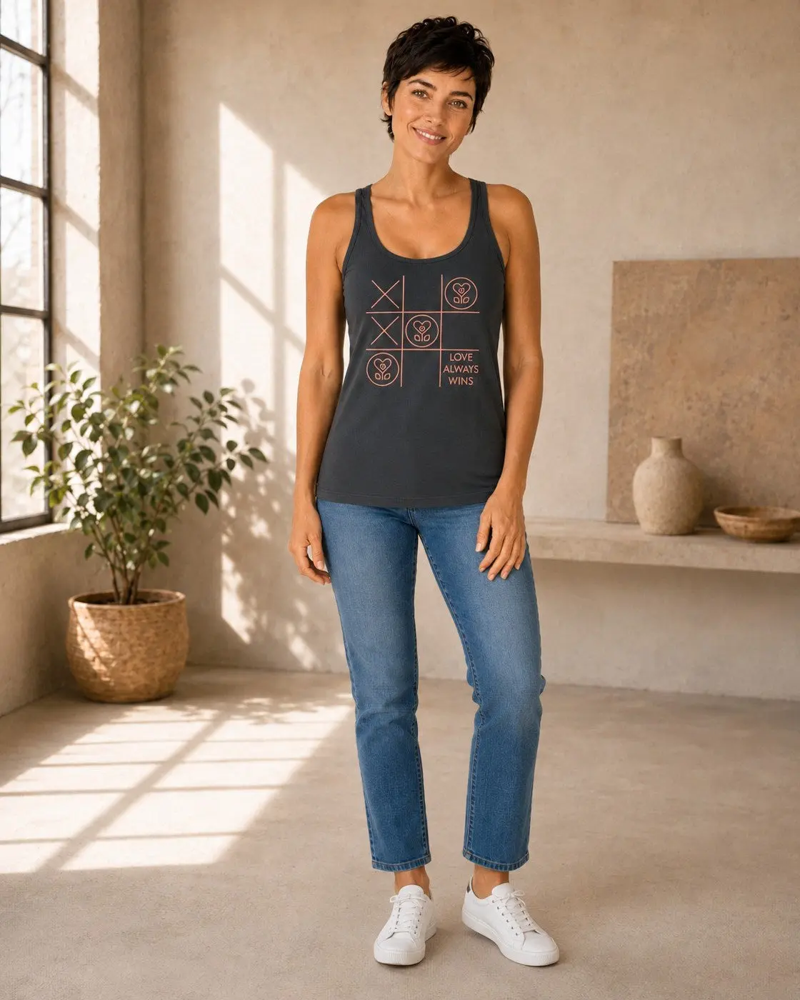 Love Always Wins - Tic-Tac-Toe - Dark Gray
