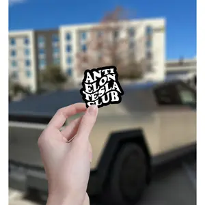 Anti Elon Tesla Club Car Bumper Sticker, Anti Elon Sticker, Tesla Sticker, Funny Elon Tesla Car Decal, Anti Trump Car Sticker