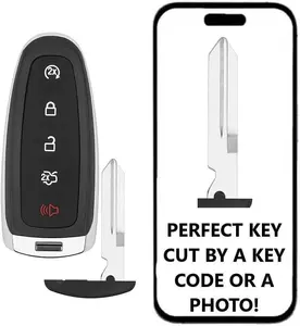 Key Cut Service + 5 Buttons Remote Smart Key Fob BT4T Compatible with Ford Edge, Escape, Explorer, Expedition Platinum, Flex, Focus/BEV, Taurus, 2011-2018 FCC ID: M3N5WY8609 IC: 7812A-5WY8609